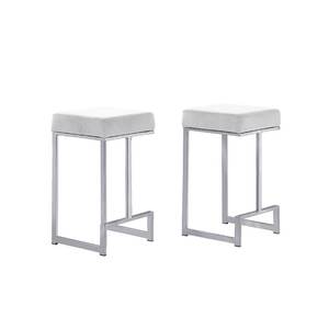 Tabouret de bar contemporain de luxe en métal doré avec siège rembourré, chaise de comptoir moderne pour îlot de cuisine - Product Image 1