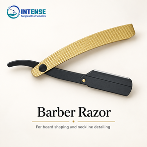 Professional Barber <b>Straight</b> <b>Razor</b> with 100 Pieces Half <b>Blades</b> Box Stainless Steel Shaving <b>Razor</b> - Product Image 1