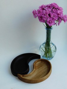 Portavelas de Madera Hecho a Mano de Lujo Yin Yang, Recipiente de Cera Artesanal para Decoración Rústica del Hogar y Bodas - Product Image 2