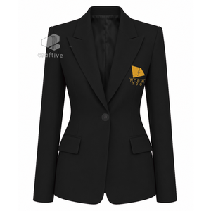 NCBW Sorority Women's Single Breasted Blazer Embroidered Notch Lapel Tailored Office Business <b>Suit</b> Jacket Formal Workwear - Product Image 1