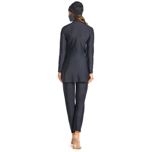 OEM New Collection Modest Hijab Women's One-piece Swimwear <b>Long</b> <b>Sleeves</b> Sport <b>Swimsuit</b> Islamic Burkinis High Cut - Product Image 6