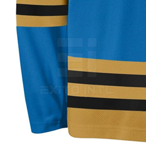 Maillots de hockey sur glace personnalisés en gros pour équipes, imprimés par transfert thermique, anti-humidité, 100 % polyester, manches longues, taille adulte, OEM - Product Image 3