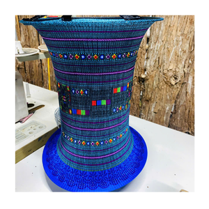 Handmade Ethnic Hmong Lantern Colorful Traditional Brocade Fabric Lighting Vietnamese Tribal Home <b>Decor</b> for Restaurant and Homes - Product Image 2