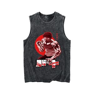 Camisetas sin Mangas para Hombre, Estilo Vintage Retro, Tejido Transpirable de Spandex/Poliéster, Color Negro, para Verano - Product Image 1