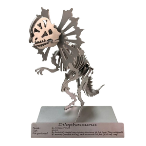 Modèle 3D Terex en acier inoxydable 304, Dilophosaurus découpé au laser, pour la décoration intérieure et l'apprentissage des adultes, fabriqué au Vietnam, A40CM - Product Image 2