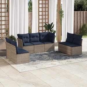 Ensemble de canapé de patio en rotin gris de 7 pièces avec coussins Mobilier d'extérieur durable - Product Image 1