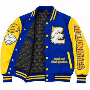 Fabricant de vestes universitaires chauffantes personnalisées, vestes de baseball en laine, col rond, tricotées, OEM ODM - Product Image 4