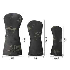 SOSH4 Couvre-têtes de golf en cuir PU rayés, imperméables, couleurs personnalisées, avec fermeture élastique, lot de 3 protections pour drivers - Product Image 1