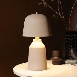 Metal Table Lamp White Finish Metal Shade | Modern Minimalist Bedside Lamp for Hotel Use | Middle Elegant Home <b>Decor</b> <b>Lighting</b> - Product Image 3