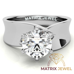 Plata de Ley 925 sólida 2ct corte redondo brillante Cz Diamond Pave Set increíble forma de rosa compromiso anillo de boda para mujer - Product Image 4