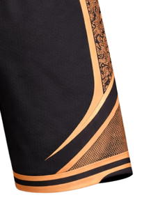 Shorts de basketball pour hommes noir et orange, respirants, séchage rapide, pour entraînement sportif, gym, course à pied, athlétiques, taille élastique, fabricant - Product Image 6