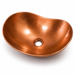 Decorative Oval Copper Wash Basin Handcrafted Metal Vessel Sink for <b>Bathroom</b> Countertops and <b>Vanity</b> Units - Product Image 4