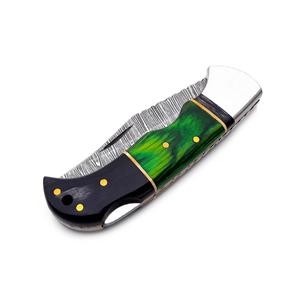 Customised Damascus Steel <b>Folding</b> <b>Knife</b> Back Lock Pakka Wood Handle Sheath Pocket EDC Camping & Hunting <b>Knife</b> OEM/ODM - Product Image 5
