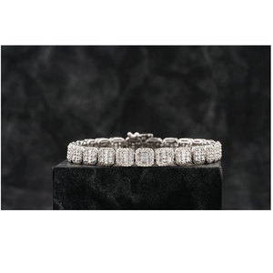 Bracelet cubain contemporain en argent sterling 925, inspiré des diamants, pour un usage quotidien, des événements et des cadeaux - Product Image 2