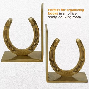 Sujetalibros de Metal Rústico con Forma de Herradura, Accesorio Decorativo para Oficina y Hogar, 2 Piezas, Sujetalibros Tradicionales - Product Image 4