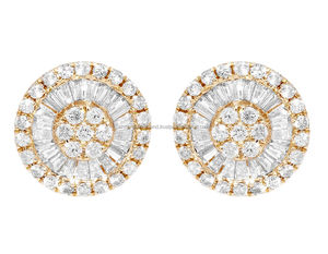 ต่างหูเพชรโมอิสซาไนต์ทรงบาแกตต์รูปดอกไม้ประดับเงินแท้ 925 ชุบโรเดียม ดีไซน์หรูหราแบบมินิมอล สำหรับผู้หญิง หลายขนาด - Product Image 3