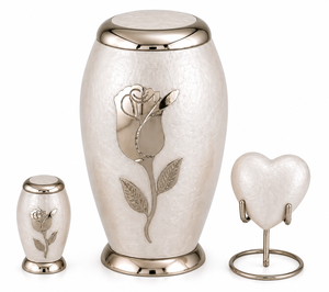 Antique Grey Brass Engraved Cremation Urn Set of 3 <b>for</b> Human <b>Ashes</b> Adult <b>Keepsake</b> & Heart <b>Keepsake</b> - Product Image 6