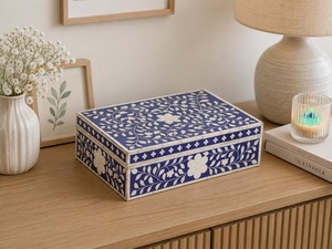 Caja de almacenamiento con incrustaciones de hueso, diseño de mosaico hecho a mano, para joyas, accesorios, regalos y decoración del hogar, la más vendida, en venta. - Product Image 4