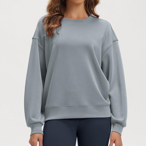 Custom Apparel Manufacturer Womens Pullover <b>Sweat</b> <b>Top</b> Women's Crew Neck Sweatshirt Private Label Women Apparel - Product Image 5