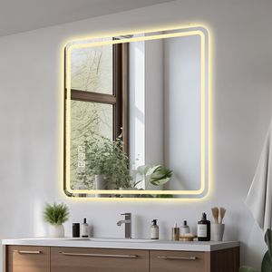 Specchio LED da Bagno 36*36 Pollici con Vetro Antiesplosione, Resistente alla Ruggine, Antiappannamento, con Funzione di Cambio Colore a Tre Tonalità per Tutti gli Usi in Bagno - Product Image 2