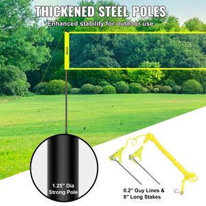 Set de Voleibol Portátil Profesional para Exteriores, Postes de Acero de Altura Ajustable con Red de PVC y Bomba para Canchas - Product Image 4