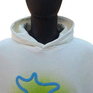 เสื้อฮู้ดดี้ทรงโอเวอร์ไซส์แบบย้อมสีเอซิด สั่งทำขายส่ง ปักลายแบบดิสเทรส ผ้าฝ้าย 100% เสื้อฮู้ดดี้พื้นฐานแบบย้อมสีเอซิด - Product Image 3