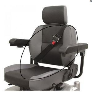 Cinturón de seguridad de 2 puntos para silla de ruedas eléctrica CTM HS3500 y sillas de movilidad HS1000, ajustable, rojo, con botón pulsador, de poliéster - Product Image 6