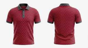 Polo Rojo de Hombre con Puntos, Manga Corta, Tejido, Diseño Casual con Botones al Frente - Product Image 2