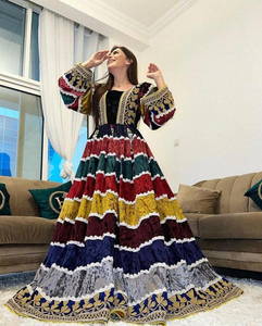 Traditional Afghan Kuchi Bridal Dress Massive Flare And Intricate Hand Stitched Tribal <b>Embroidery</b> Women Afghan Kuchi Dresses - Product Image 4