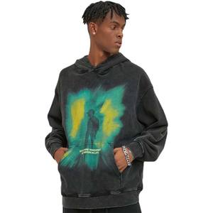 เสื้อฮู้ดดี้ผู้ชายสไตล์ลำลอง ล้างสีแบบแอซิดวอช ผ้าฝ้ายผสมโพลีเอสเตอร์ เนื้อหนา สวมใส่สบายทรงโอเวอร์ไซส์ สไตล์เรโทร สตรีทแวร์ มีฮู้ด สกรีนโลโก้ได้ตามต้องการ - Product Image 6