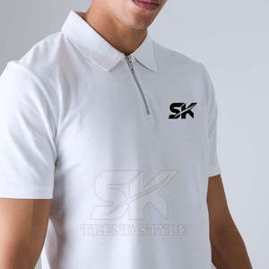 Chemises polo zippées unies pour hommes à prix abordable, grandes tailles, en ligne, meilleures ventes - Product Image 4