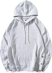 เสื้อฮู้ดดี้สำหรับผู้ชาย เสื้อฮู้ดดี้สีพื้นแบบลำลอง เสื้อฮู้ดดี้แบบสวมหัว แขนยาว ทรงหลวม มีกระเป๋าแบบคิงก้า - Product Image 4