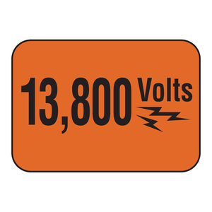 Panneau d'avertissement haute tension Brady 13 800 volts, impression UV sur aluminium pour zones à risque électrique - Product Image 1