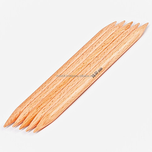 Aiguilles à tricoter double pointe en bois peint, marque personnalisée, 5 pièces/sac, 50 cm, toutes tailles et longueurs - Product Image 2