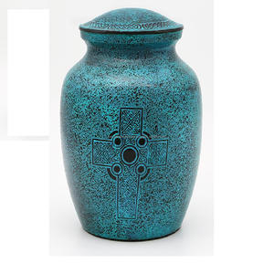 Urnes funéraires en laiton classiques de haute qualité et de qualité supérieure avec bande urnes funéraires en métal fini marbre doré et multicolore - Product Image 5