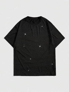 เสื้อยืดพลอยเทียมออกแบบได้ตามต้องการผลิตในเมืองขนาดใหญ่เสื้อยืดแฟชั่นสไตล์ทันสมัย - Product Image 3