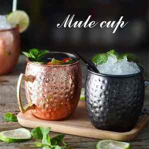 Mug à Moscow Mule en cuivre martelé avec poignée, tasse à cocktail vintage en métal pour bar, cuisine, restaurant, fête à domicile, ensemble de vaisselle pour boissons - Product Image 6