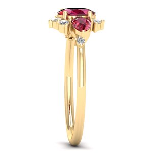 Bague en rubis pour femme, prix de gros REYES, or massif 14 carats, moissanite certifiée GRA, bijoux fins faits à la main - Product Image 3
