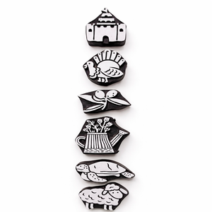 Bloques de impresión de madera grabados a mano para estampado textil DIY, arte de henna artesanal, patrón abstracto indio de Sheesham, arte reutilizable - Product Image 1