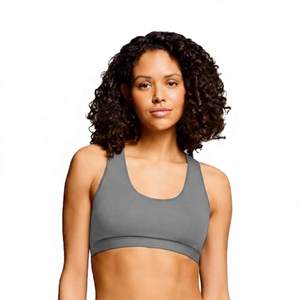 Soutien-gorge de sport pour femme, bleu marine, à maintien élevé, respirant, confortable, avec logo frontal, pour le yoga, la course, le fitness et les tenues décontractées - Product Image 3