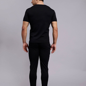 Lightweight Quick Dry Cotton/Polyester Customizable Streetwear Summer Tracksuit 2-Piece Set Men's Neck T-Shirt <b>Trouser</b> Short - Product Image 2