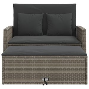 Divano da giardino in rattan PE grigio medio - Product Image 6