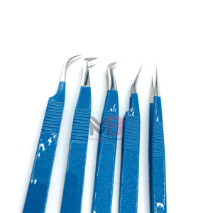 Pinzas para Pestañas de Acero Inoxidable Antiestáticas de Marca Privada con Punta de Fibra, Logotipo Personalizado, Pinzas para Extensión de Pestañas de Volumen - Product Image 6