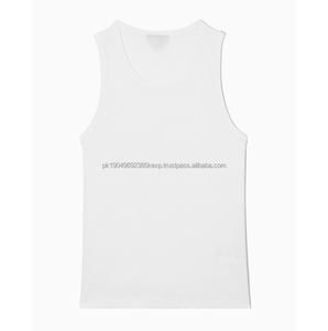 Débardeur d'entraînement vierge de haute qualité OEM, débardeur côtelé pour homme, col, débardeur de fitness pour homme - Product Image 5