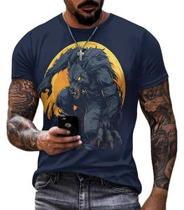 T-shirt pour homme de haute qualité en gros, 100% coton tricoté, respirant, coupe ample, manches courtes, logo personnalisé - Product Image 2