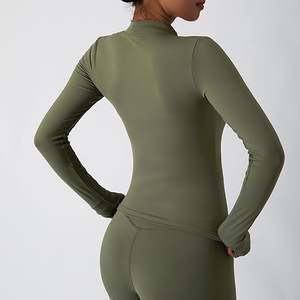 Ensemble de yoga 3 pièces pour femme : soutien-gorge à col rond, leggings et veste, respirant, sans coutures, extensible dans les quatre sens - Product Image 3