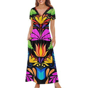 Vestido de Mujer con Diseño de Estampado Mexicano, Ropa Casual Cómoda y Transpirable al por Mayor - Product Image 4
