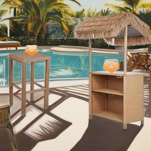 Bamboo Beach Bar Counter Furniture-Water Resistant Eco-Friendly Commercial Use Wood Material Adjustable Height Multi-Functional - Product Image 4