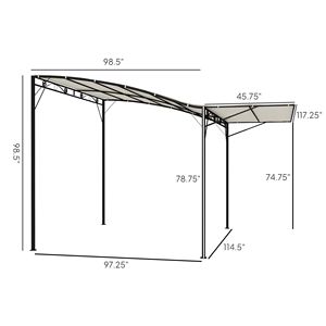 Pérgola y Gazebo para Patio Exterior Color Blanco Crema de 10 x 8 con Puertas y Ventanas para Jardín, Terraza o Autocaravana - Product Image 3
