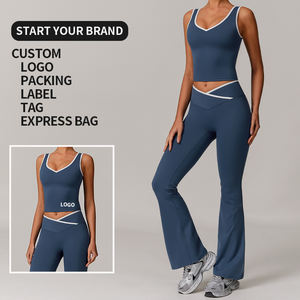 Ensemble de yoga et de fitness pour femmes, respirant et léger, de haute qualité, avec débardeur de sport et leggings très extensibles pour la salle de sport et le yoga au quotidien - Product Image 4